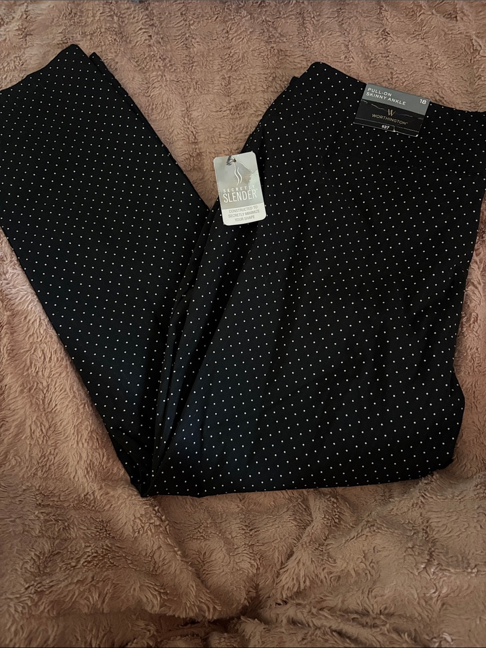 Worthington Black Pants with White Polka Dots